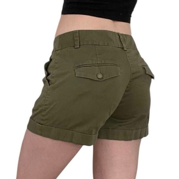 H&M Olive Green Mini Denim Shorts - Picture 2 of 7